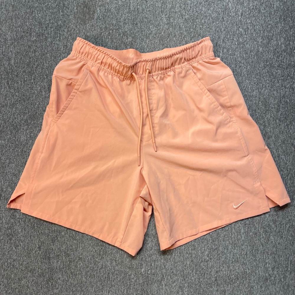 Nike Mens Dri-FIT Unlimited 7" Shorts Small Orange Apricot DV9340-844